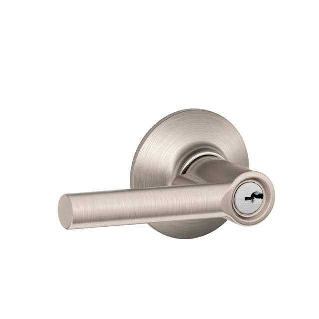 Schlage F51ABRW619 Broadway Lever Keyed Entry Lock C Keyway, Satin Nickel Finish