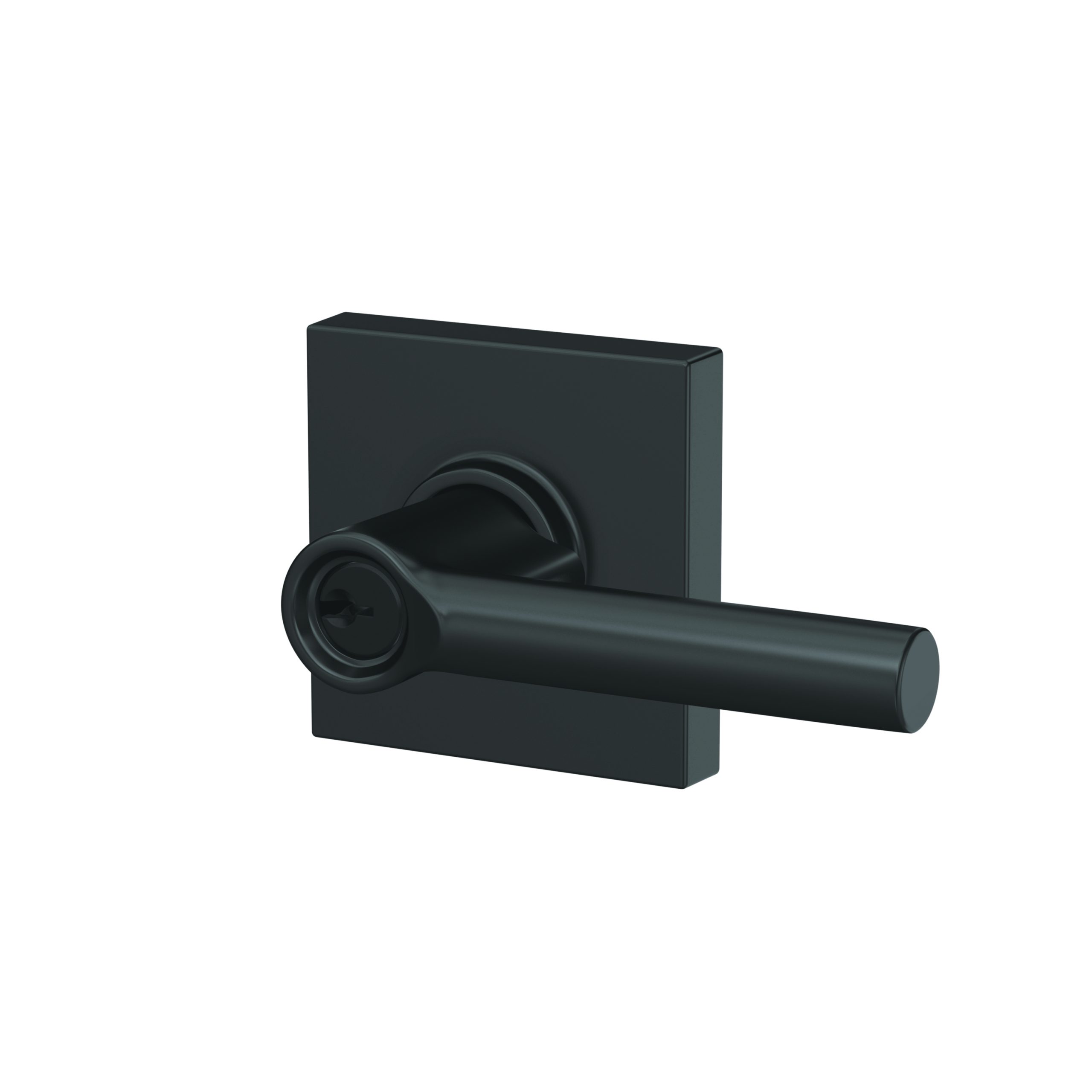 Schlage F51ABRW622COL Schlage Broadway Lever with Collins Rose Keyed Entry Lock, Matte Black