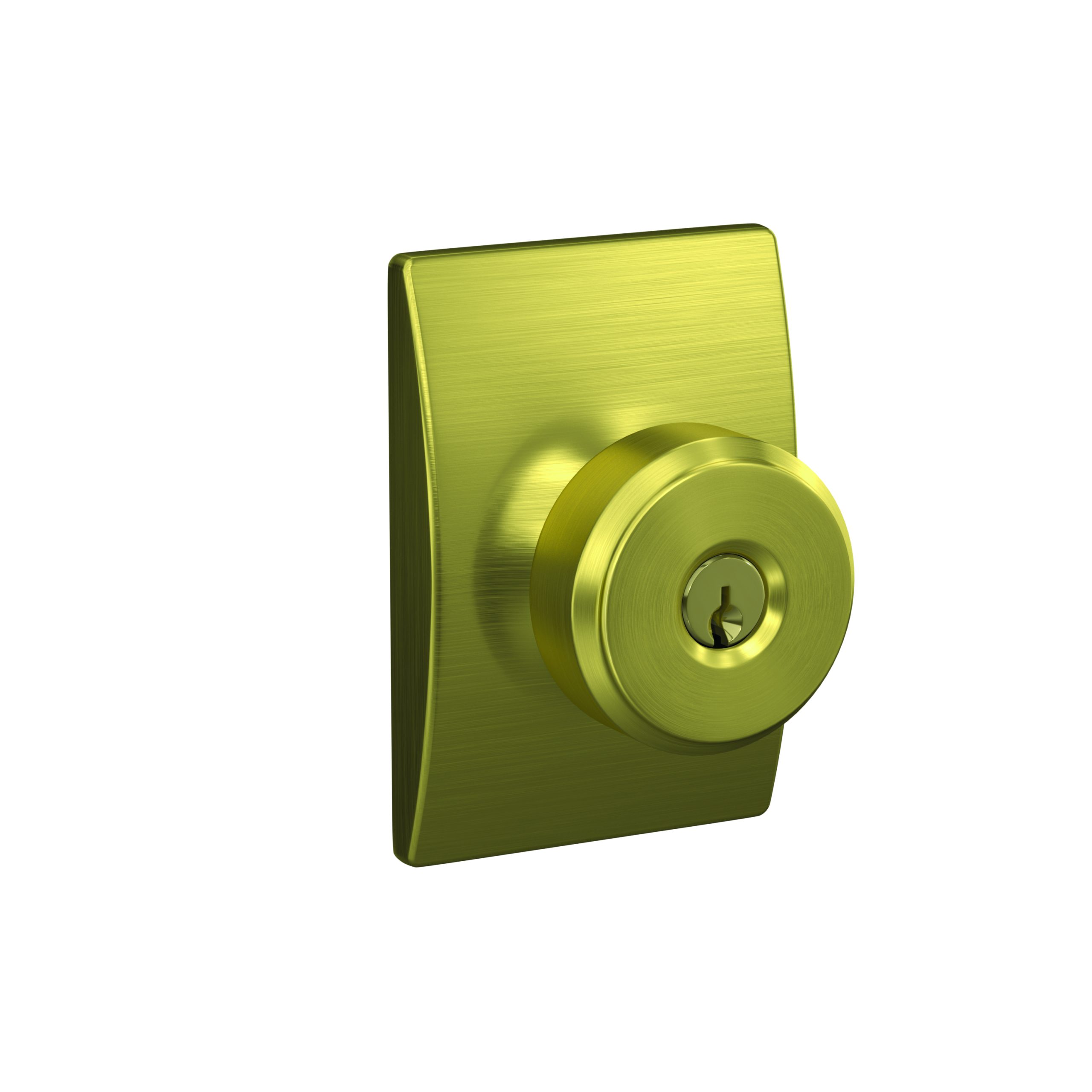 Schlage F51ABWE608CEN Schlage Bowery Knob with Century Rose Keyed Entry Lock, Satin Brass Finish