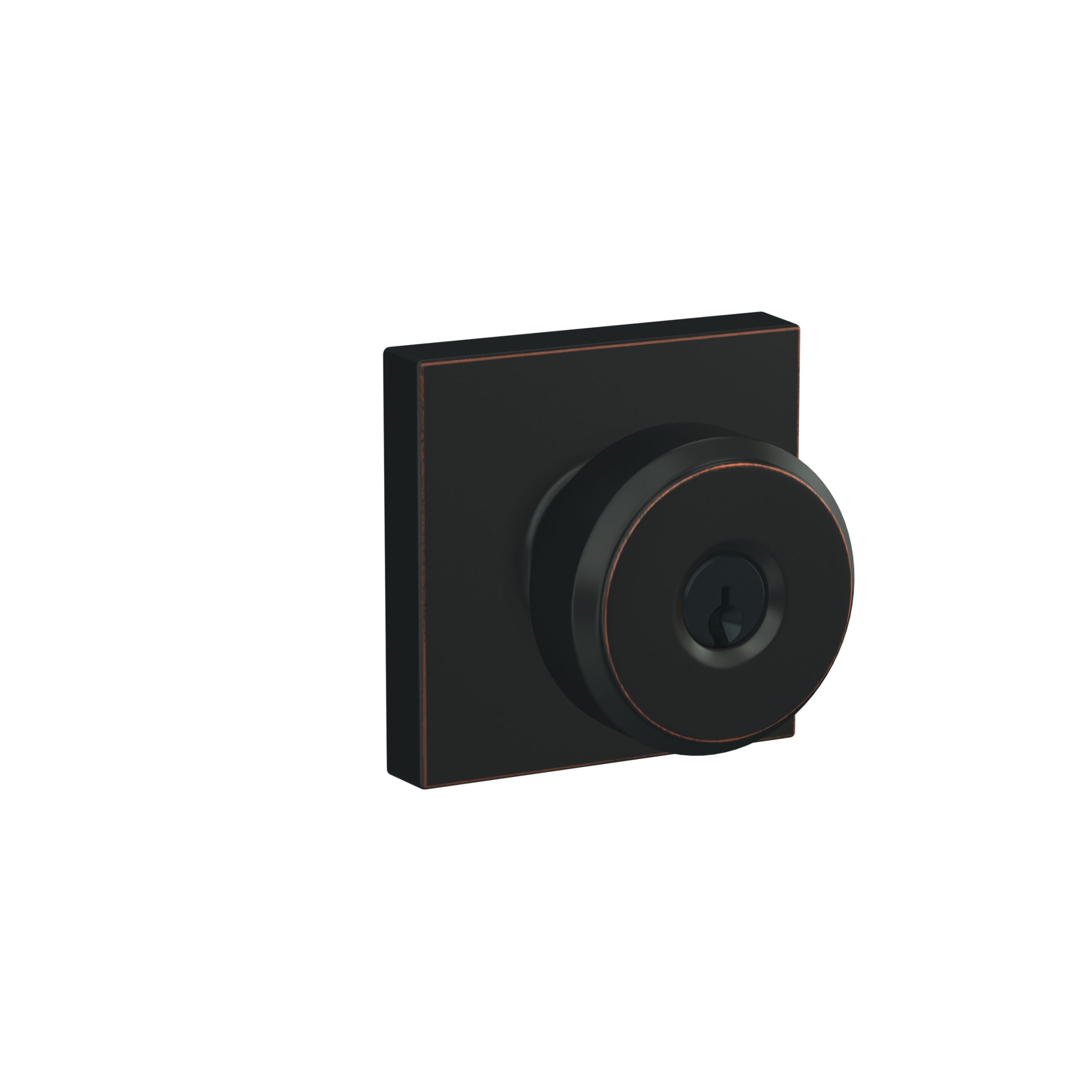 Schlage F51ABWE716COL Schlage Bowery Knob with Collins Rose Keyed Entry Lock, Aged Bronze