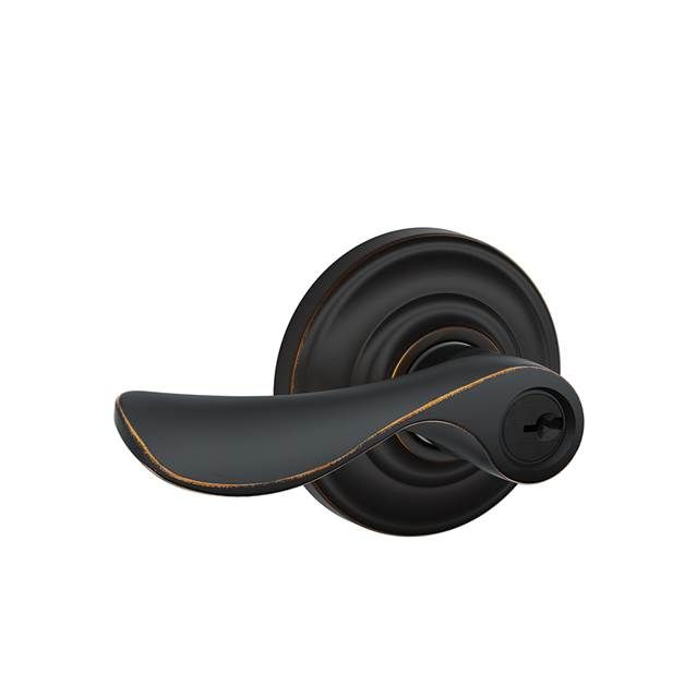 Schlage F51ACHP716AND Champagne Lever Andover Rose Keyed Entry Lock, Aged Bronze Finish
