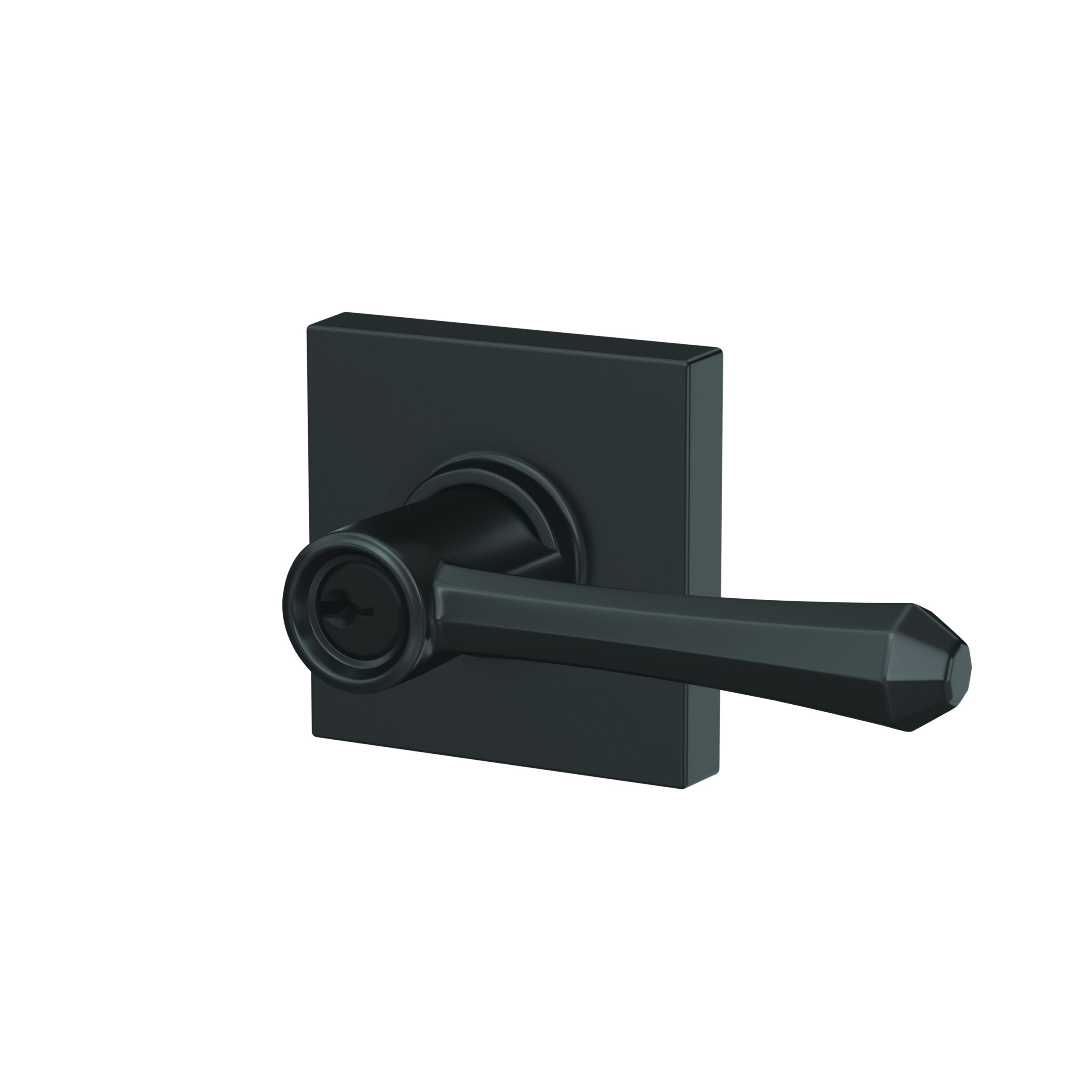 Schlage F51ADMP622COL Schlage Dempsey Lever Collins Rose Keyed Entry Lock, Matte Black
