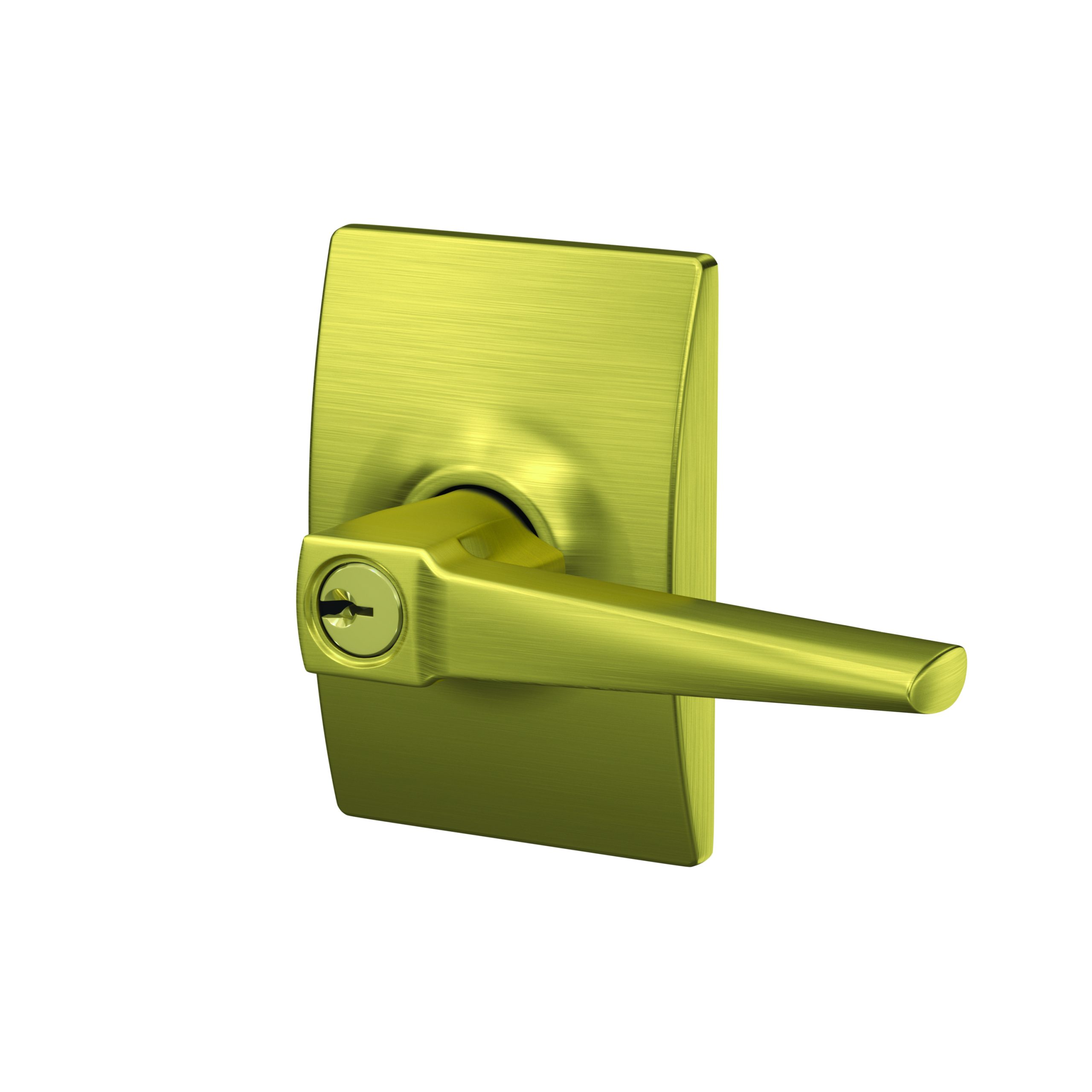 Schlage F51AELR608CEN Schlage Eller Lever Century Rose Keyed Entry Lock, Satin Brass Finish