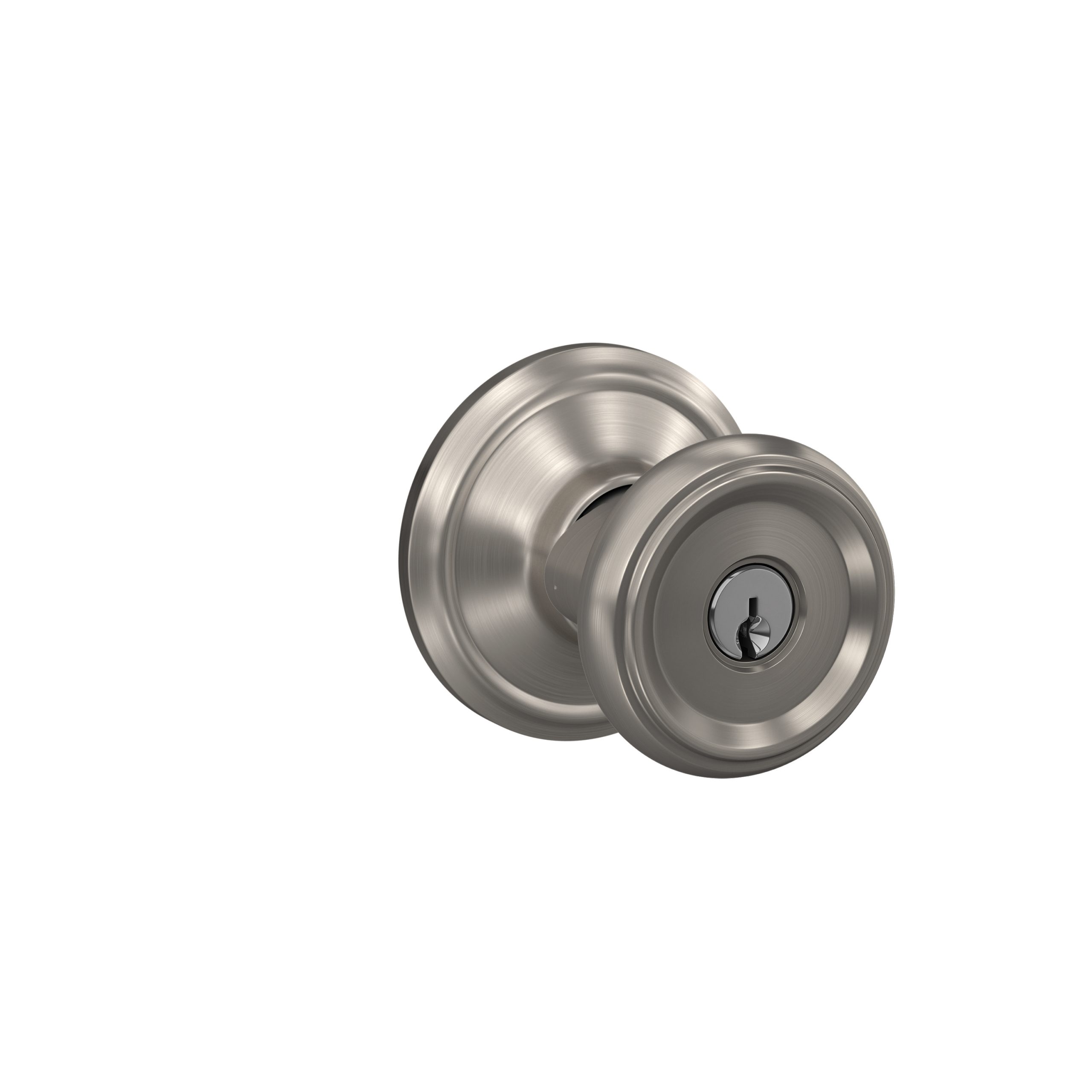 Schlage F51AOFM619ALD Schlage Custom Offerman Knob with Alden Rose Keyed Entry Lock, Satin Nickel