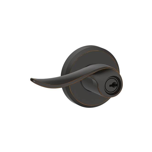 Schlage F51ASAC716GSN Sacramento Lever with Greyson Rose Keyed Entry Lock, Aged Bronze Finish