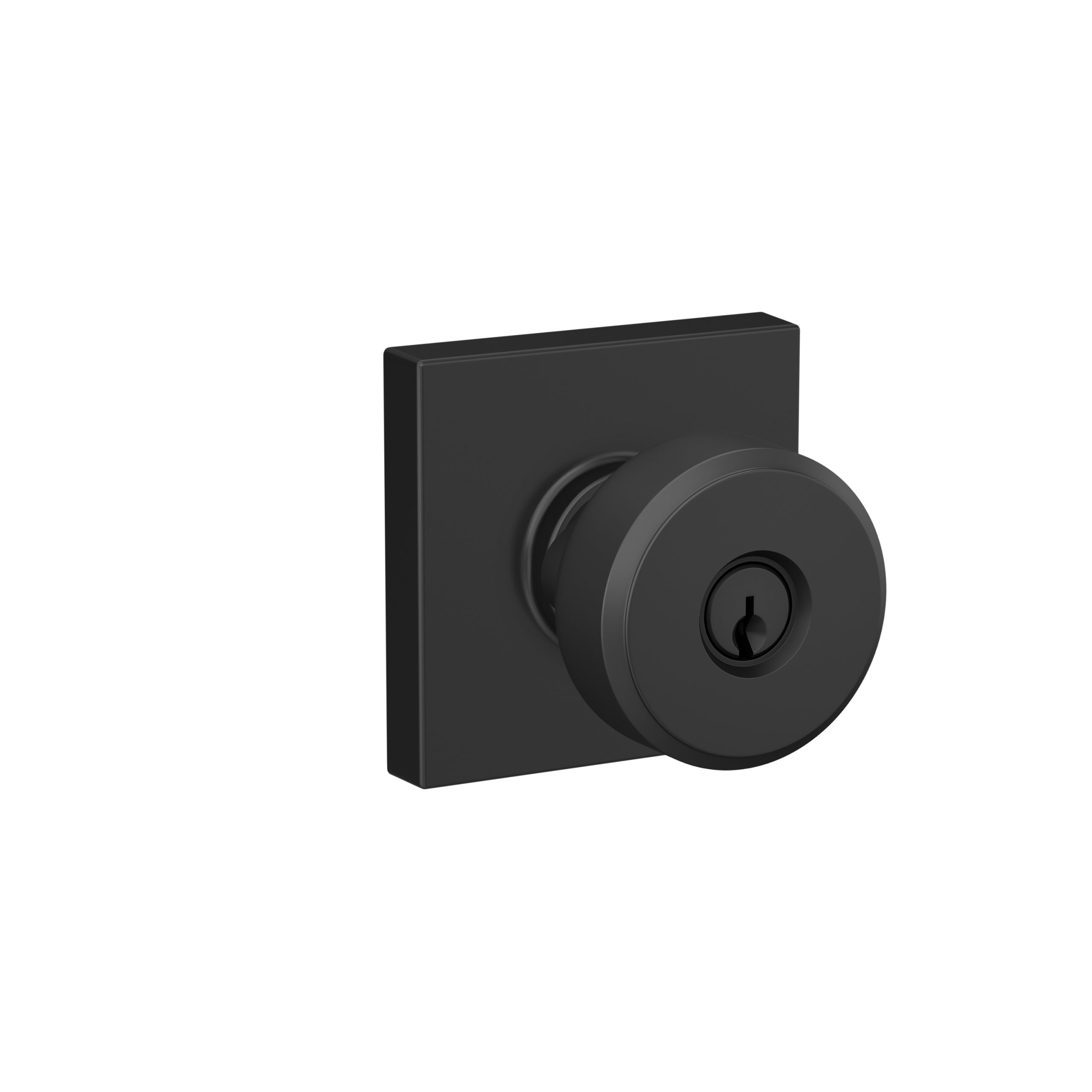 Schlage F51ASWA622COL Schlage Swanson Knob with Collins Rose Keyed Entry Lock, Matte Black