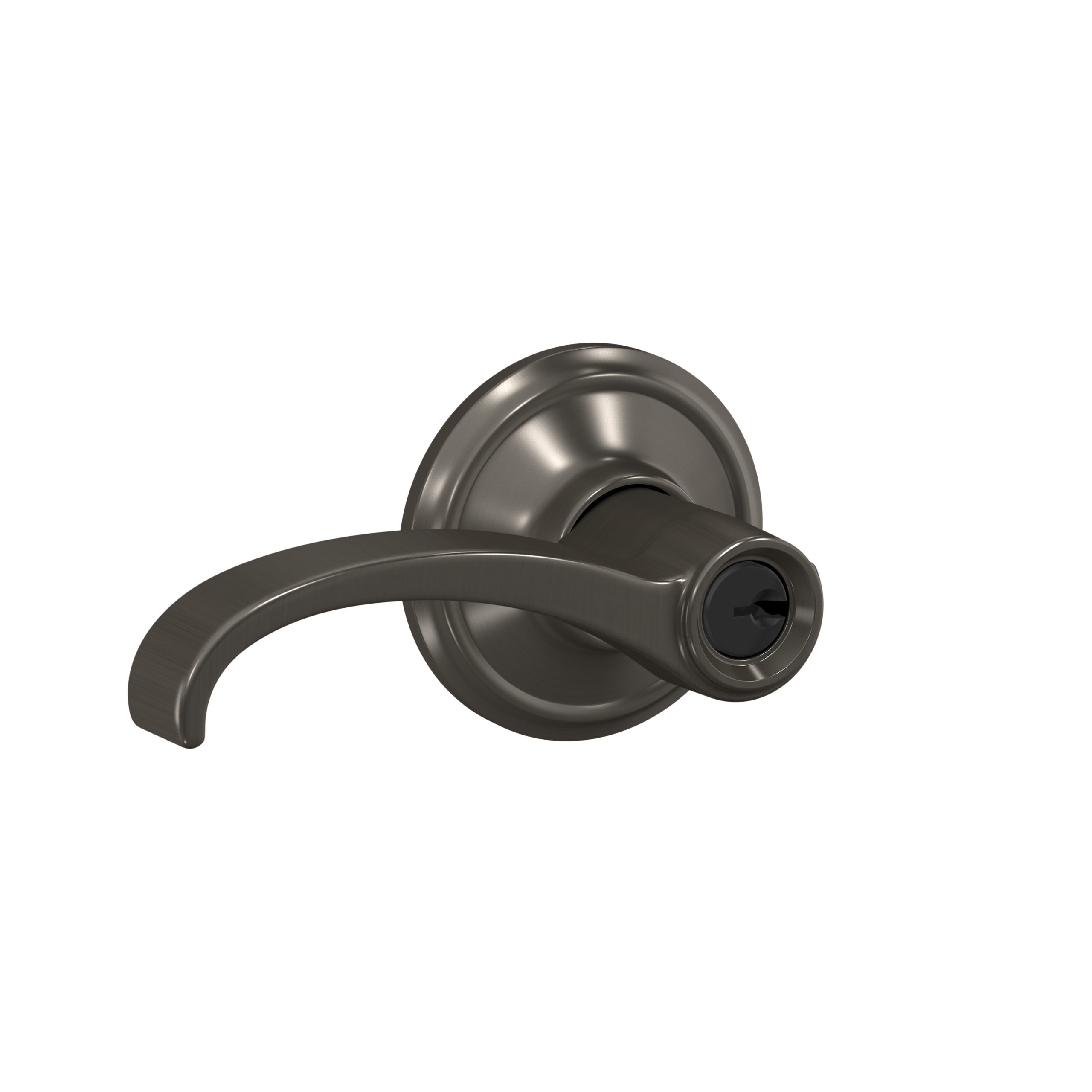 Schlage F51AWIT530ALD Schlage Whitney Lever with Alden Rose Keyed Entry Lock, Black Stainless Finish