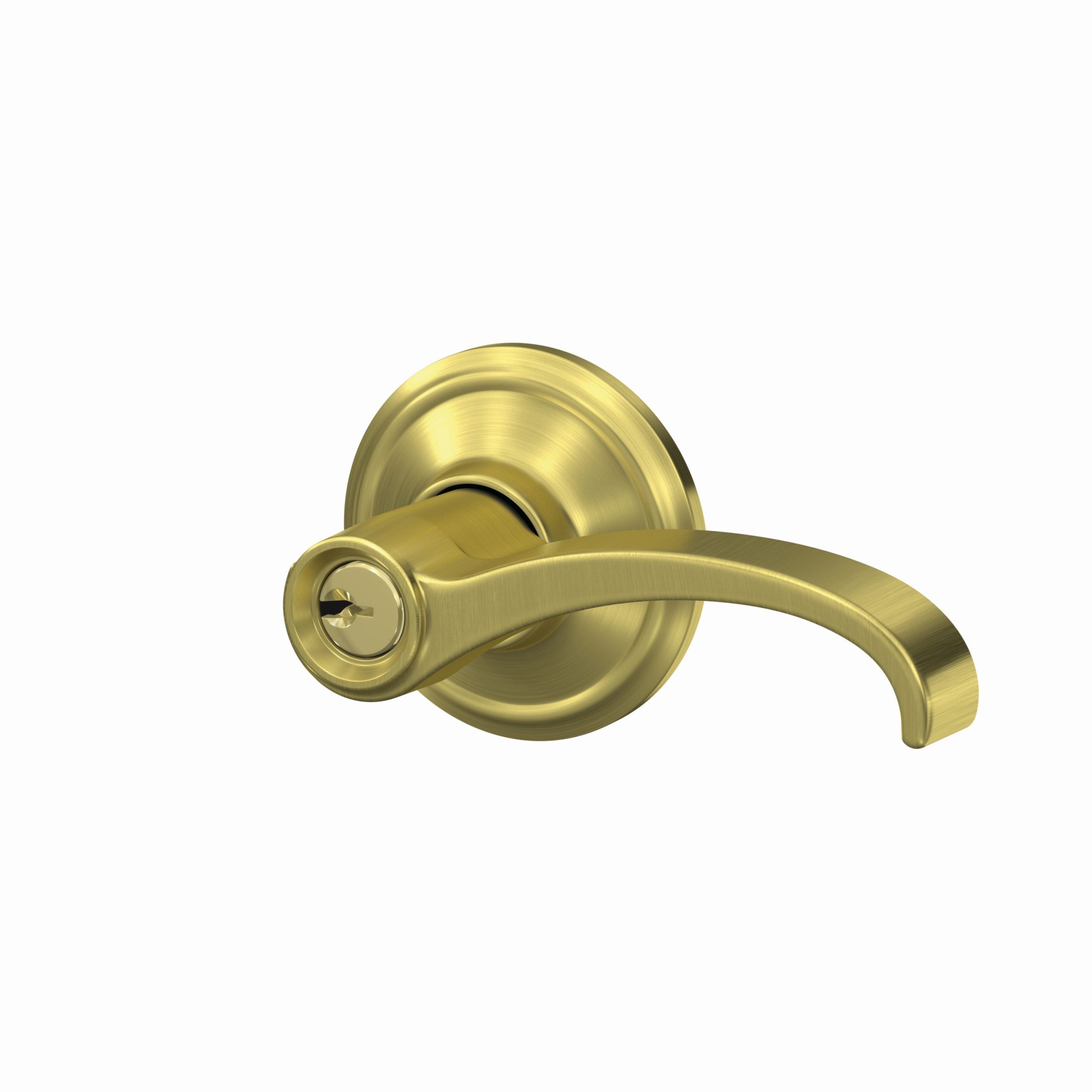 Schlage F51AWIT608ALD Schlage Whitney Lever with Alden Rose Keyed Entry Lock, Satin Brass Finish