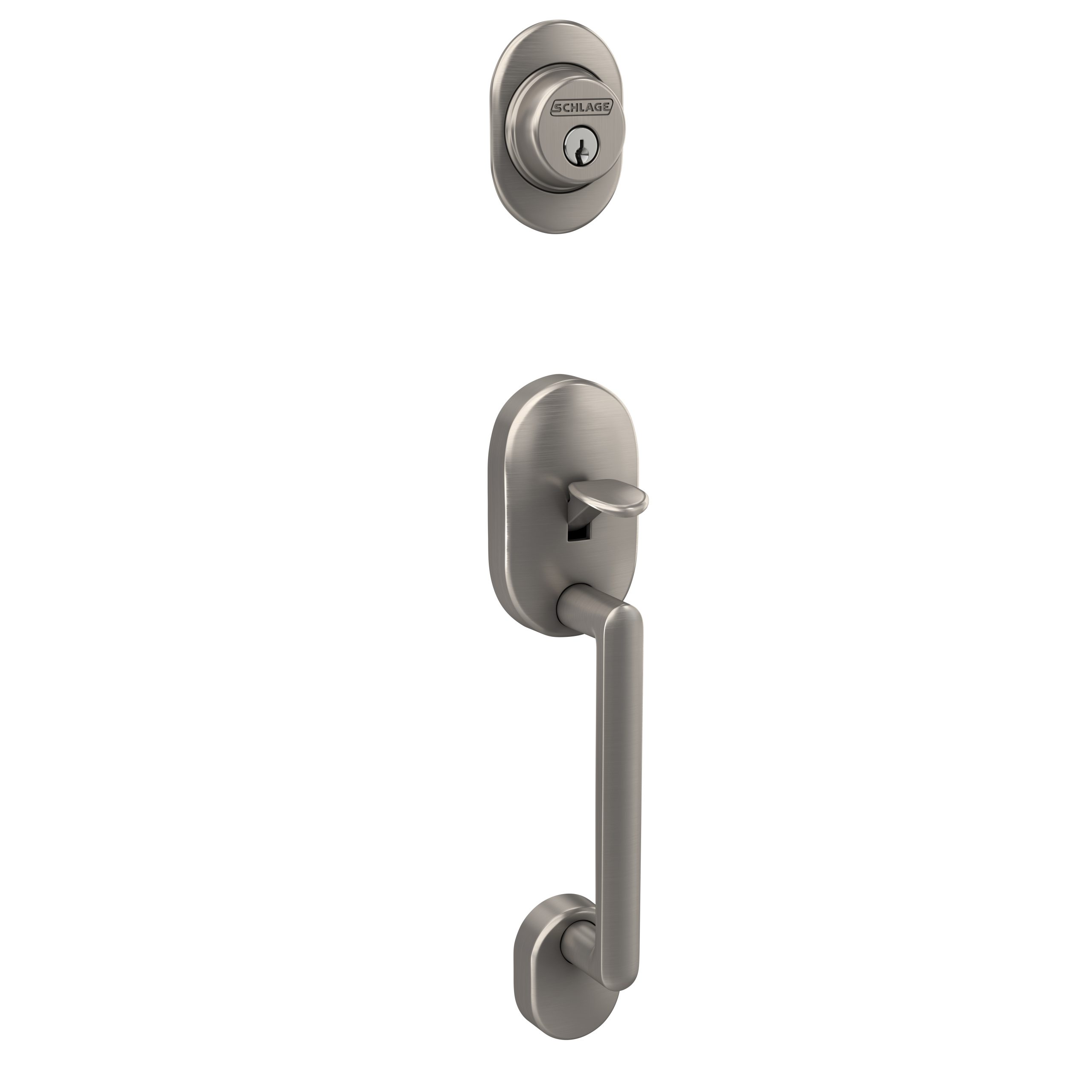 Schlage F58RMN619 Remsen Satin Nickel Exterior Active Handleset with C Keyway