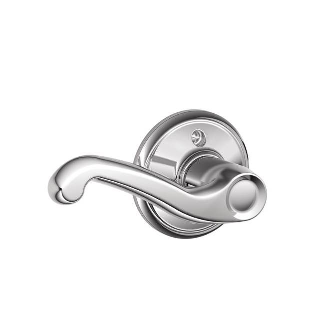 Schlage F59FLA625LH Left Hand Flair Lever Active Trim with 12326 Latch, Bright Chrome Finish