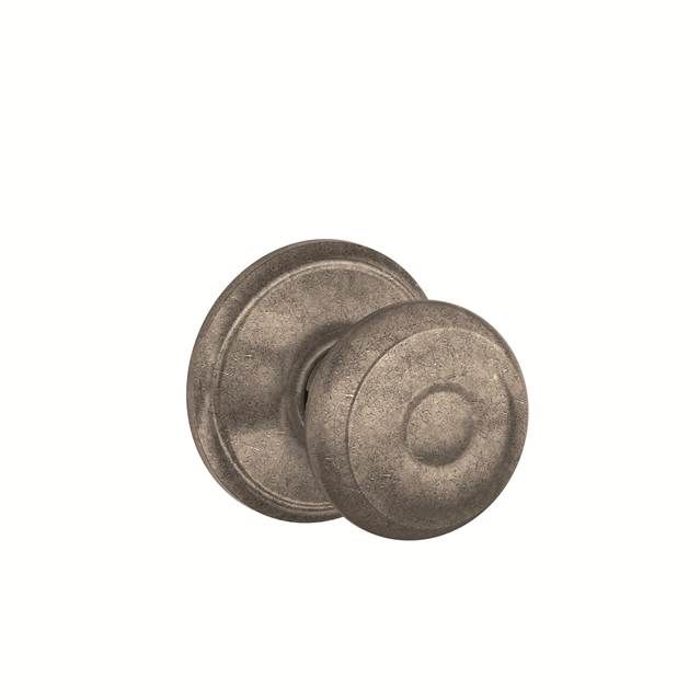 Schlage F59GEO621 Georgian Knob Active Trim with 12326 Latch 10269 Strikes, Distressed Nickel
