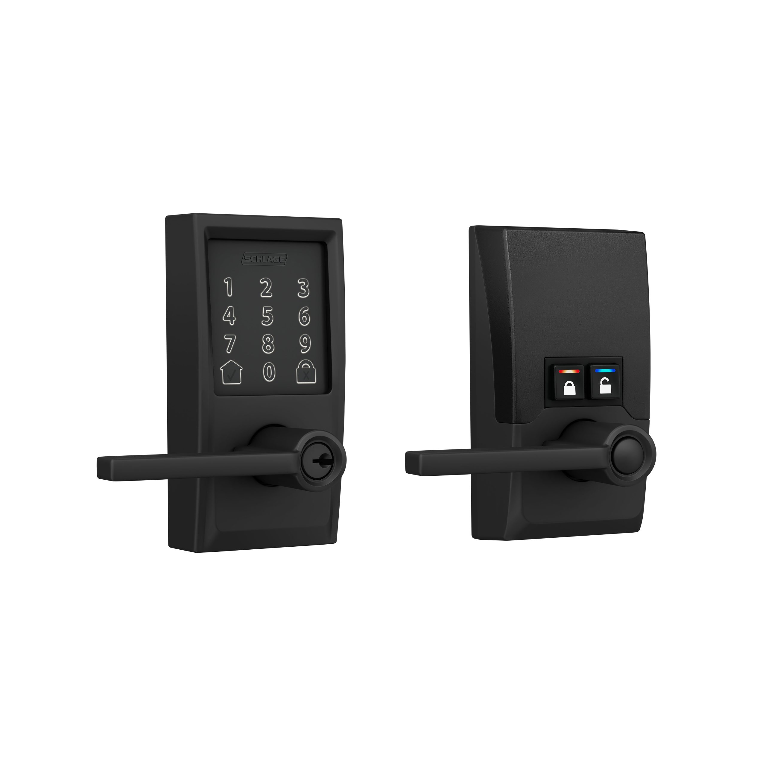 Schlage FE789WBCCEN622LAT Century Encode Smart WiFi Touchscreen Lever Lock, Matte Black