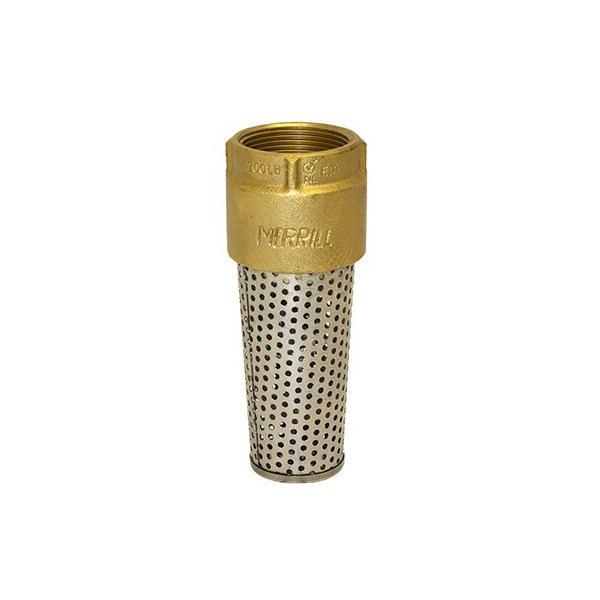 Merrill FVNL150 710 Series Foot Valve for 1-1/2″ Pipe (No Lead Brass) w/ Stainless Steel Screen