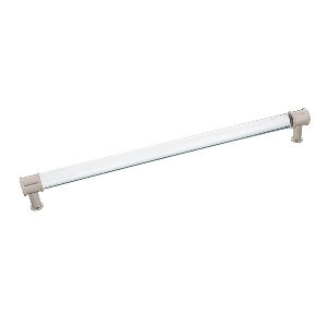 Midway Pull 12″ Center to Center Crysacrylic with Satin Nickel Hickory Hardware P3711-CASN
