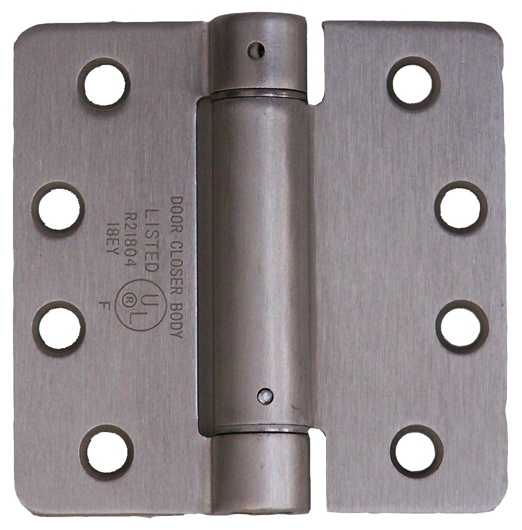 Pamex H44S10SN Pamex 4″ x 4″ UL Listed Satin Nickel Spring Hinge, 1/4″ Radius Corner