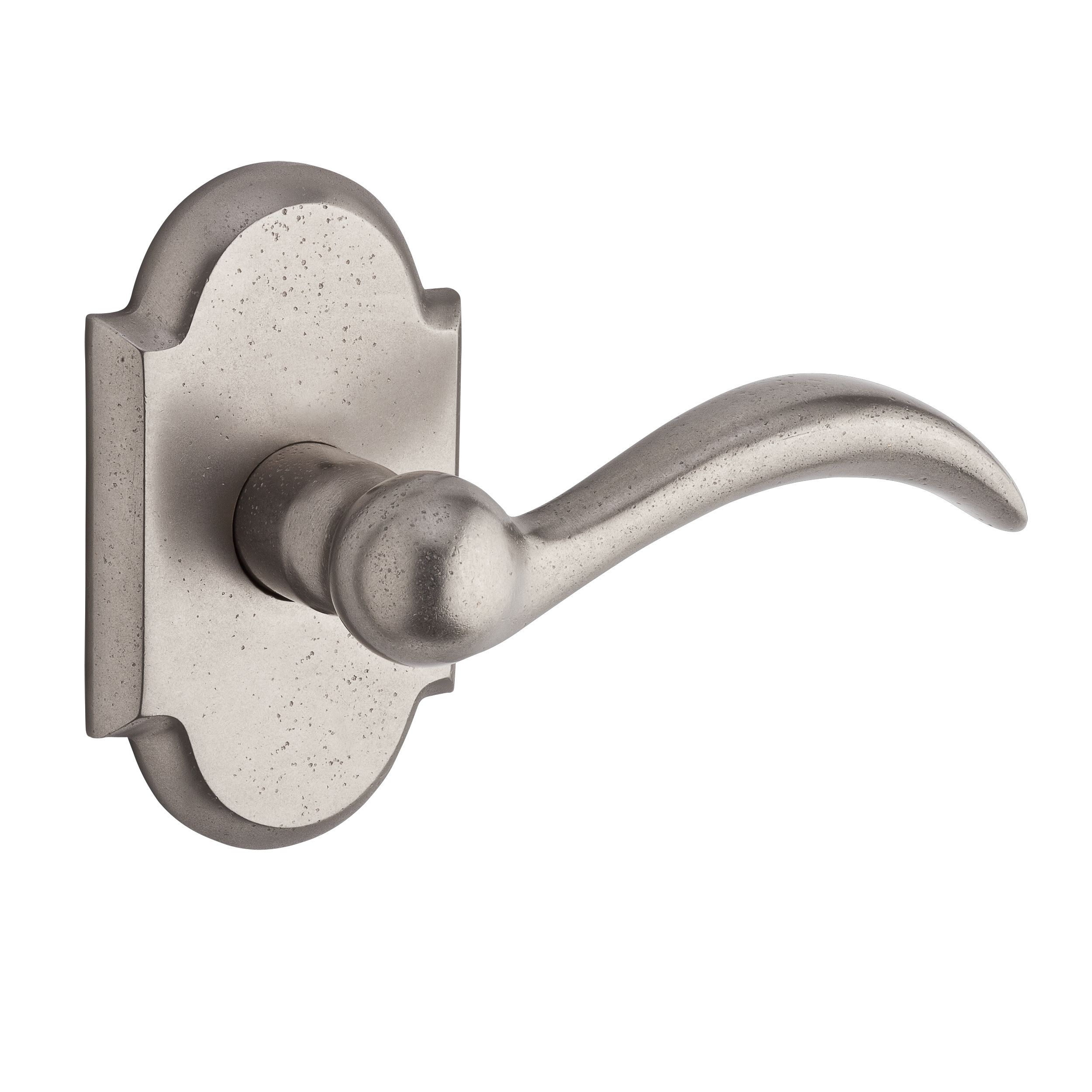 Baldwin HDARCLRAR492 Left Hand Half Dummy Arch Lever with Rustic Rose, White Bronze Finish