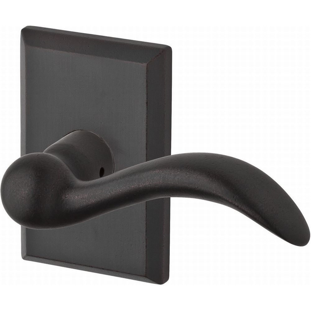 Baldwin HDARCLRSR481 Left Hand Half Dummy Arch Lever with Rustic Square Rose, Dark Bronze