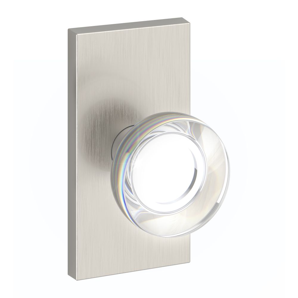 Baldwin HDCCYCFR150 Contemporary Crystal Knob with 5″ Rose in Satin Nickel Finish