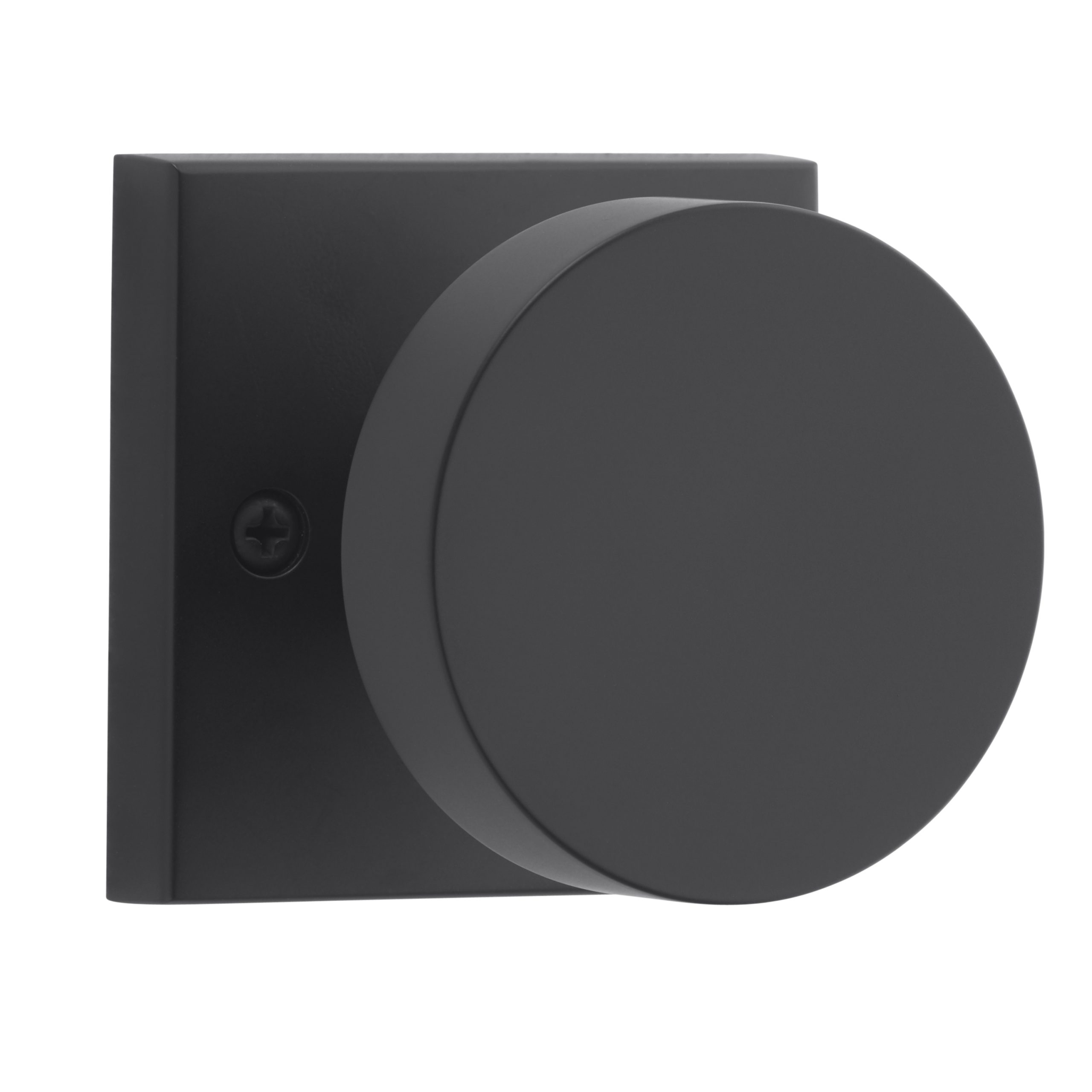 Baldwin HDCONCSR190 Contemporary Half Dummy Knob with Square Rose, Satin Black Finish