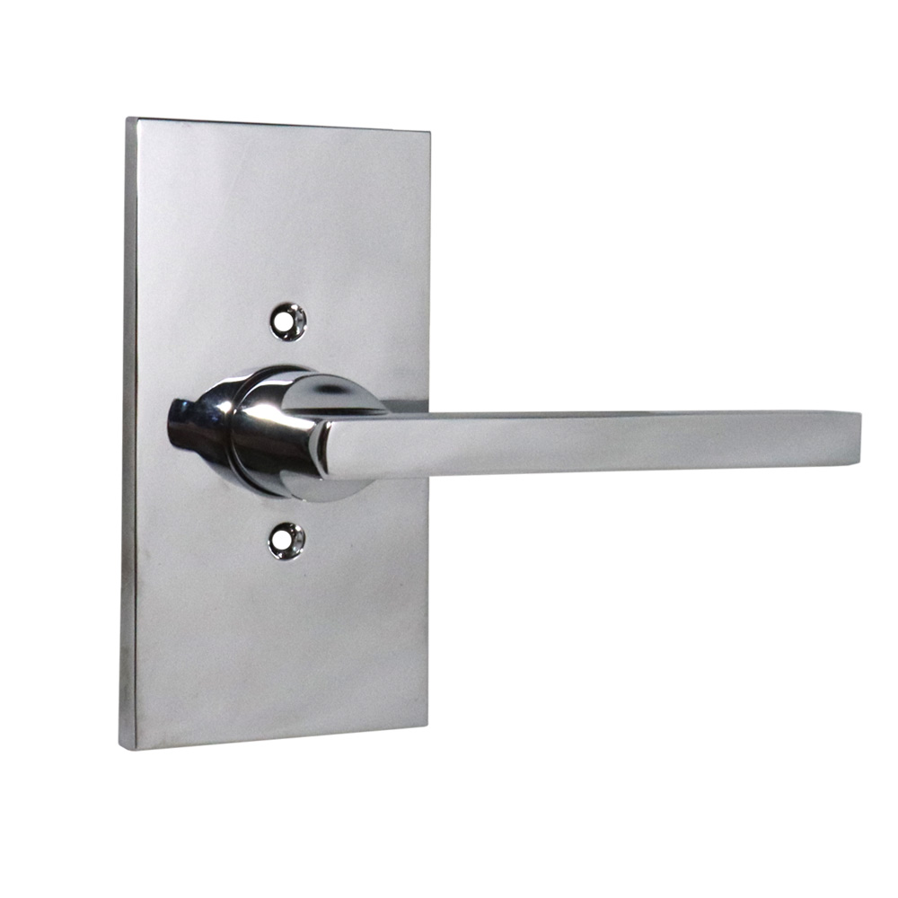 Baldwin HDSQUCFR260 Half Dummy Square Lever with 5″ Rose, Bright Chrome Finish