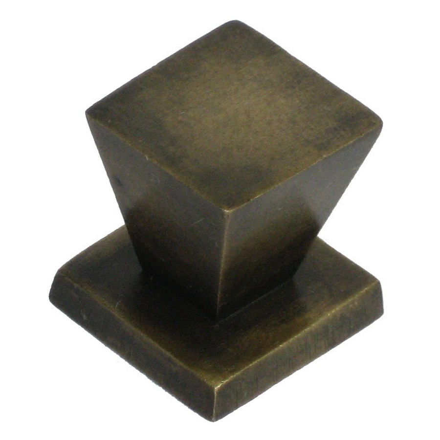 Square on Square Knob 3/4″ Diameter Antique Brass Handcrafted Hardware HKN3010