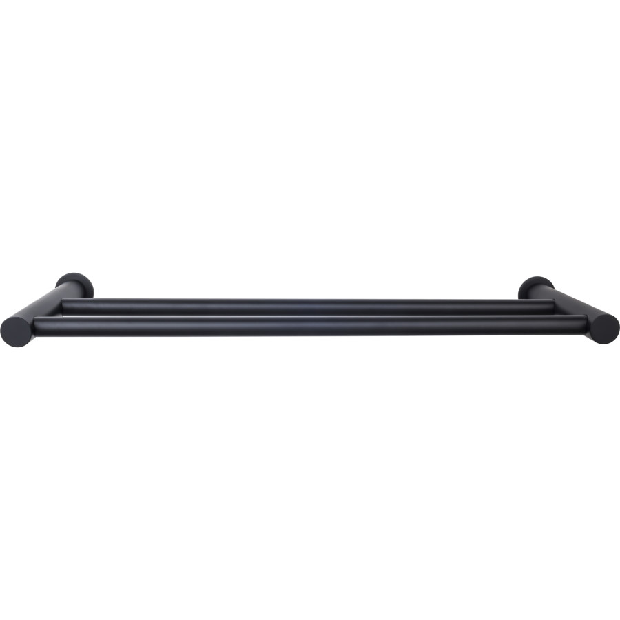 Hopewell Bath Double Towel Bar 30″ Center to Center Flat Black Top Knobs HOP11BLK