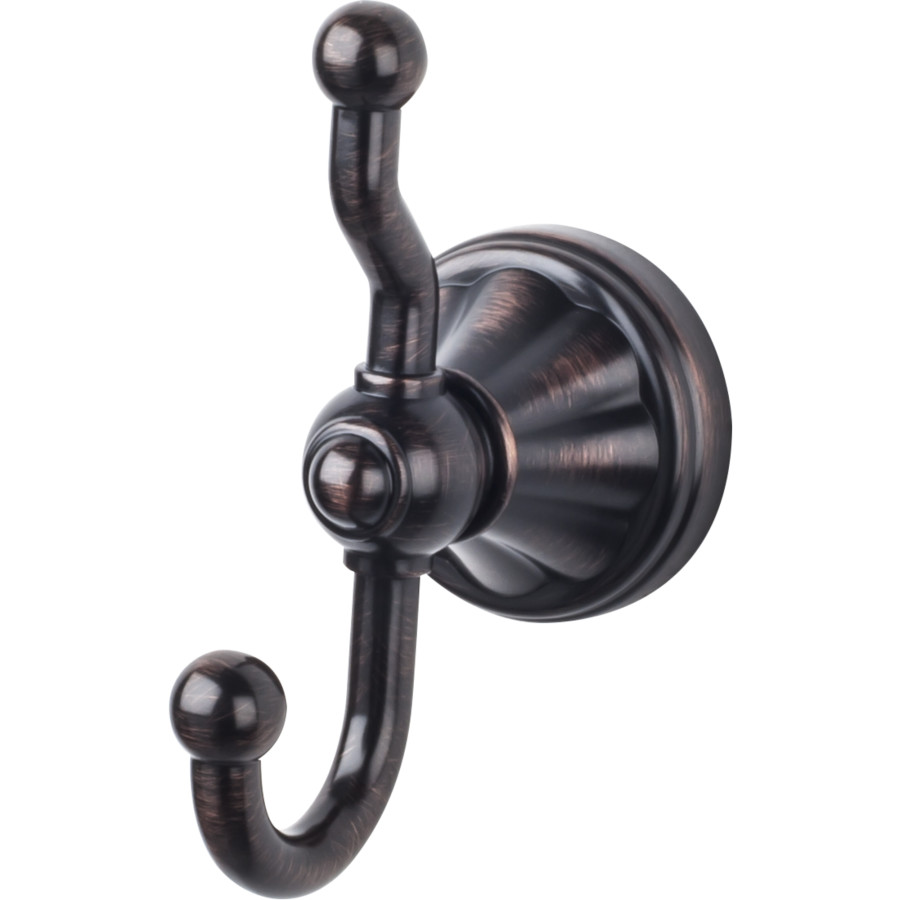 Hudson Bath Double Hook 4-3/4″ Long  Tuscan Bronze Top Knobs HUD2TB