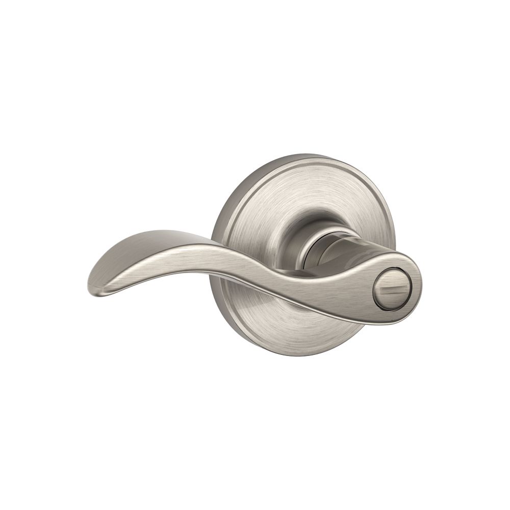 Schlage J40SEV619 Seville Privacy Lock Lever with Latch Strike, Satin Nickel Finish