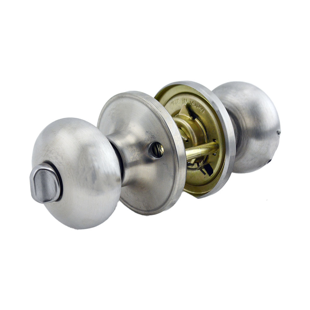 Schlage J40STR630 Stratus Privacy Lock Knob with Latch Strike – Satin Stainless Steel