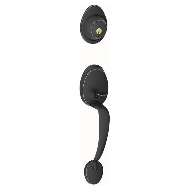 Schlage JH58BAR716 Barcelona C Keyway Aged Bronze Outside Active Handleset