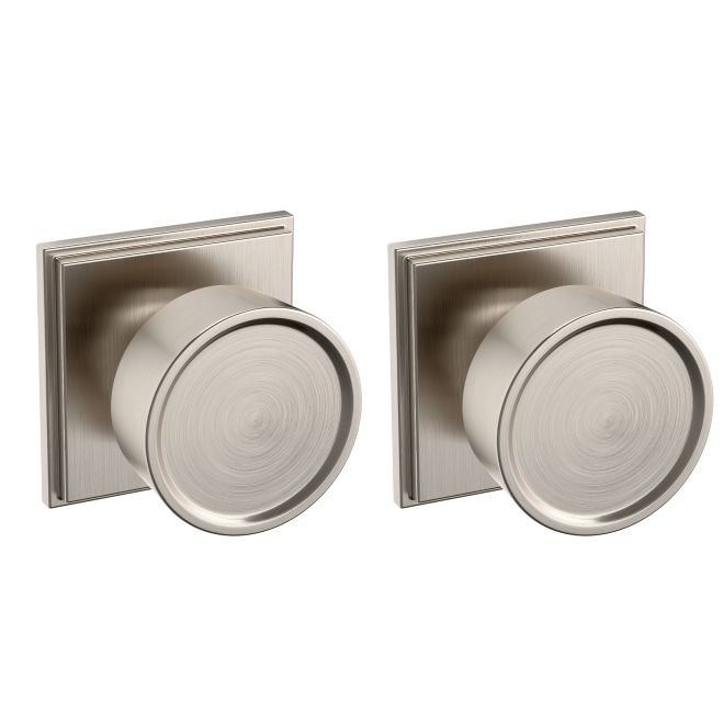Baldwin K008056PASS K008 Hollywood Hills Knob R050 Rose Passage Lock, Satin Nickel Finish