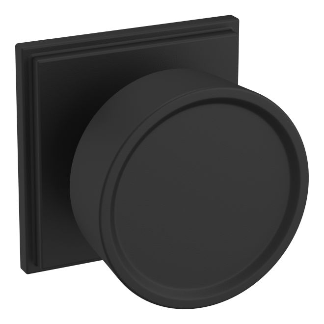 Baldwin K009190IDM K009 Hollywood Hills Knob with R050 Rose Half Dummy Lock – Satin Black