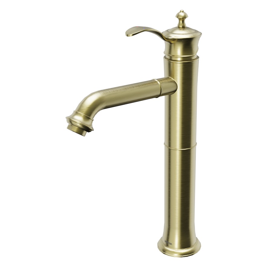 Vineyard 13-7/8″ Single Handle Vessel Bathroom Faucet w/ Pop-Up Drain Brushed Gold Karran KBF472BG