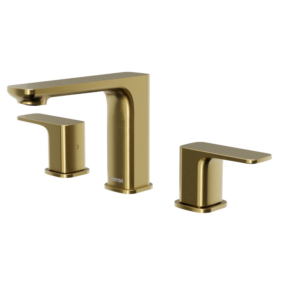 Venda Widespread Two Handle Bathroom Faucet w/ Pop-Up Drain Brushed Gold Karran KBF514BG
