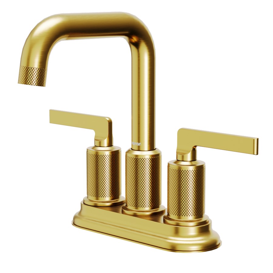 Gillingham Two Handle Centerset Bathroom Faucet w/ Pop-Up Drain Gold Karran KBF536G