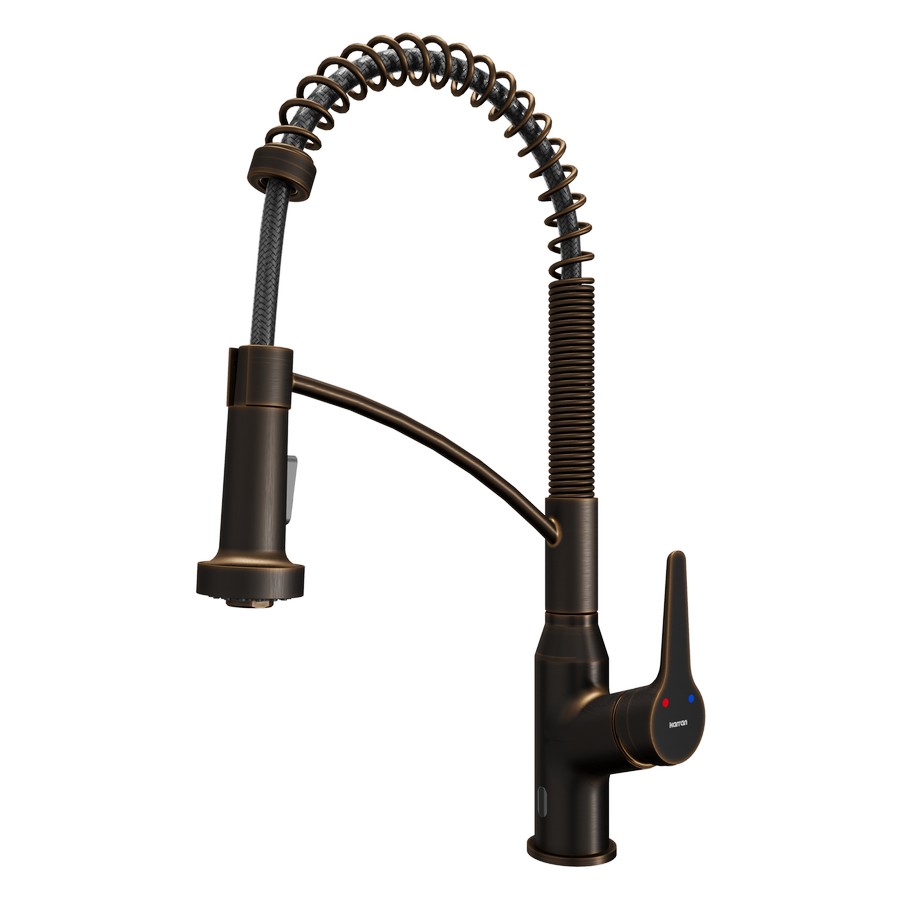 Scottsdale Single Handle Pull-Down Sprayer Kitchen Faucet Oil Rubbed Bronze Karran KKF210ORB