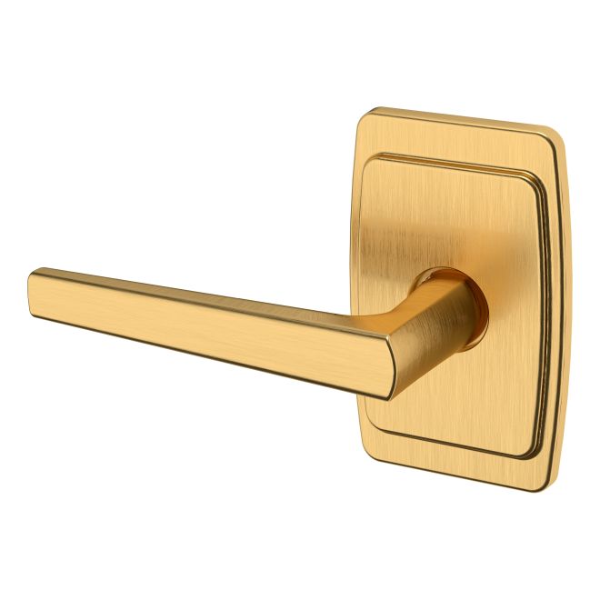Baldwin L024044LDM L024 Lever with R046 Rose Left Hand Half Dummy Lock, Satin Brass Finish