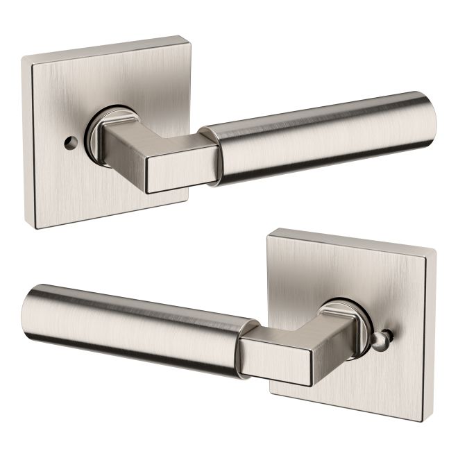Baldwin L029056PRIV L029 Privacy Lever with R017 Rose, 2-3/8″ Backset, Satin Nickel Finish