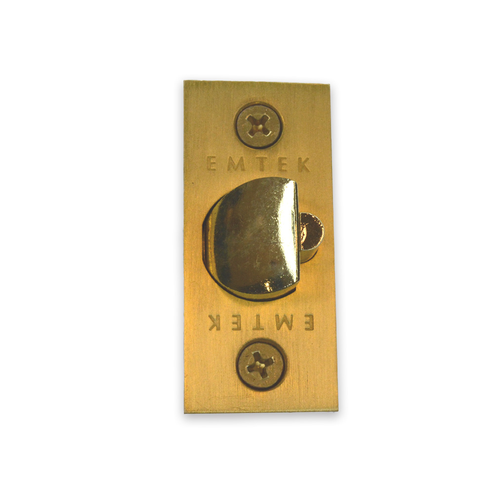 Emtek LC4-DLB275-US4 Satin Brass 2-3/4″ Backset Square Corner Deadlatch with Key Lever/Knob
