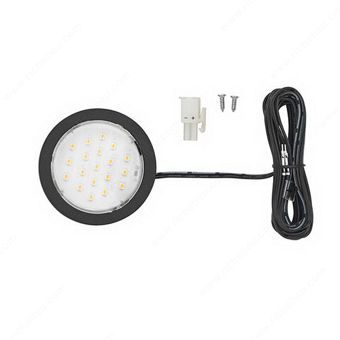 Richelieu LPOC1LEDSFRWBL 1.5W Pockit LED Puck Light, 12V DC
