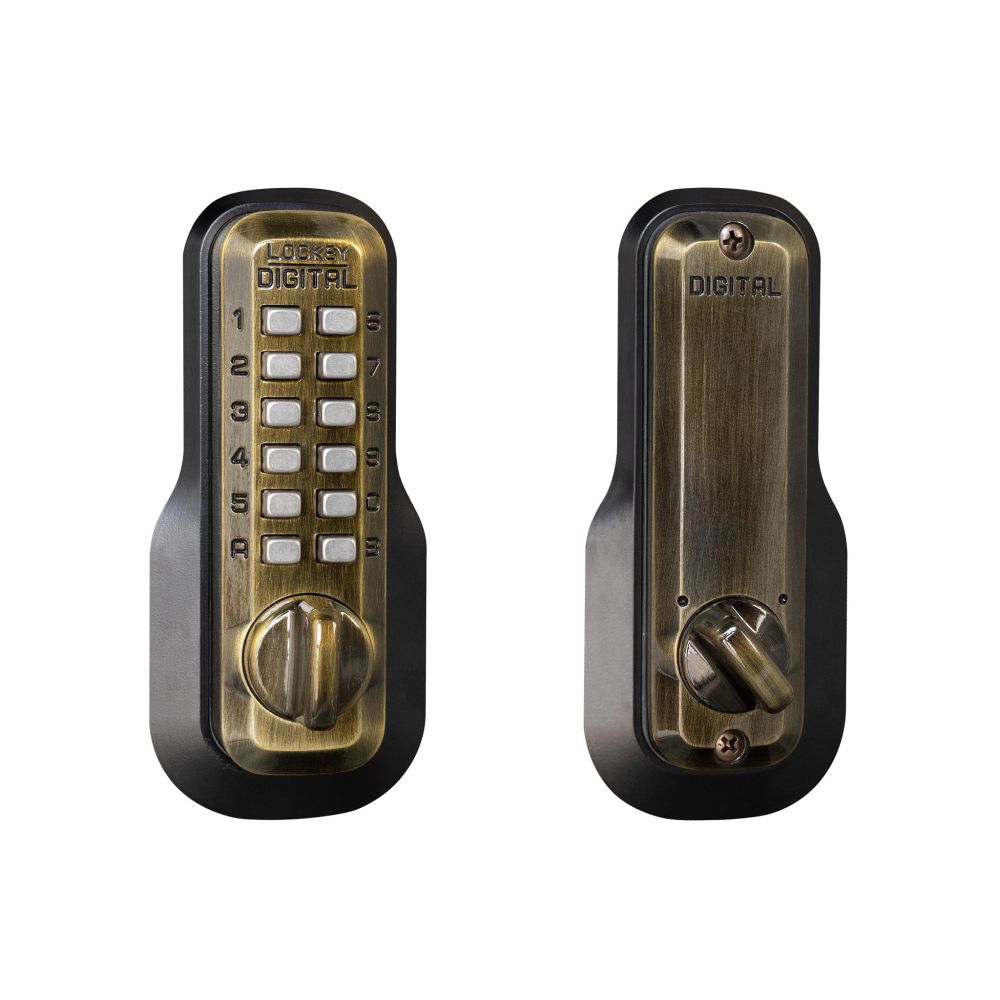 Lockey USA M210AB Keyless Mechanical Deadbolt, Antique Brass Finish
