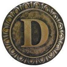 Notting Hill NHK-183-AB, Initial D Knob in Antique Brass, Jewel
