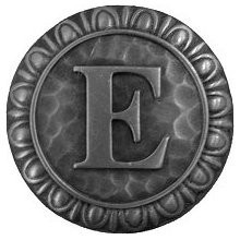 Notting Hill NHK-184-AP, Initial E Knob in Antique Pewter, Jewel