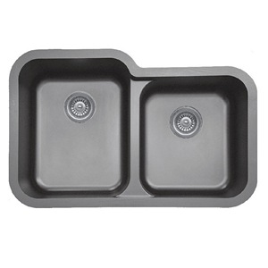 32″ Seamless Undermount Large/Small Bowl Quartz Kitchen Sink Grey Karran Q-360-GR