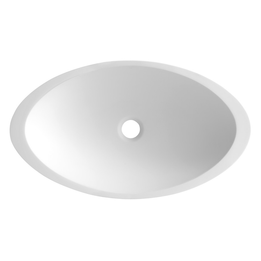 23″ Quattro Oval Acrylic Vessel Bathroom Sink Matte White Karran QM160WH