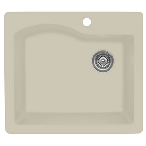 25″ Top Mount Single Bowl Quartz Kitchen Sink Bisque Karran QT-671-BI
