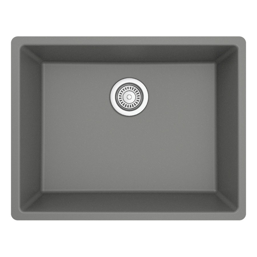 24-3/8″ Undermount Single Bowl Quartz Kitchen Sink Gray Karran QU-820-GR