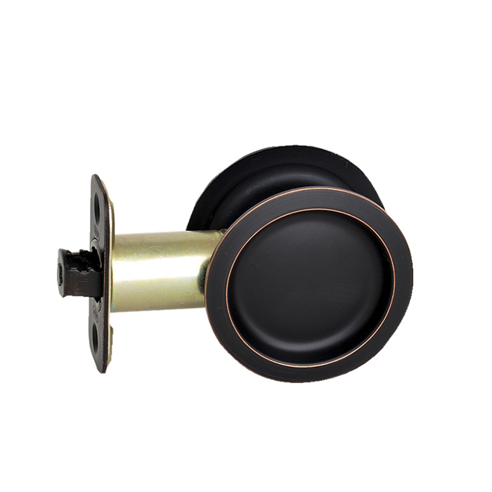 BHP 819DB Pocket Door Locks (Round Bore) Passage, Dark Bronze