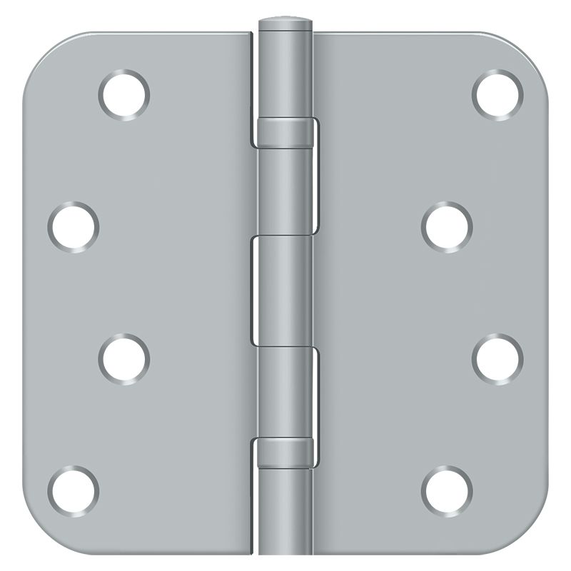 Deltana S44R5BB26D 4″ x 4″ Brushed Chrome Radius Hinge with Ball Bearings, 5/8″
