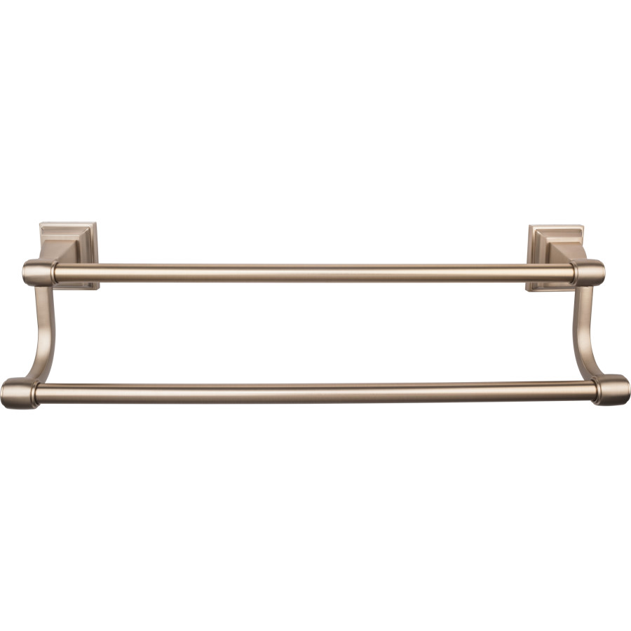 Stratton Bath Double Towel Bar 24″ Center to Center Brushed Bronze Top Knobs STK9BB